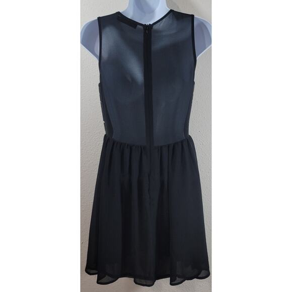 Kiwi Tucker Black White Pleather Bodice A Line Mini Dress Small Lightweight Soft - Picture 2 of 5